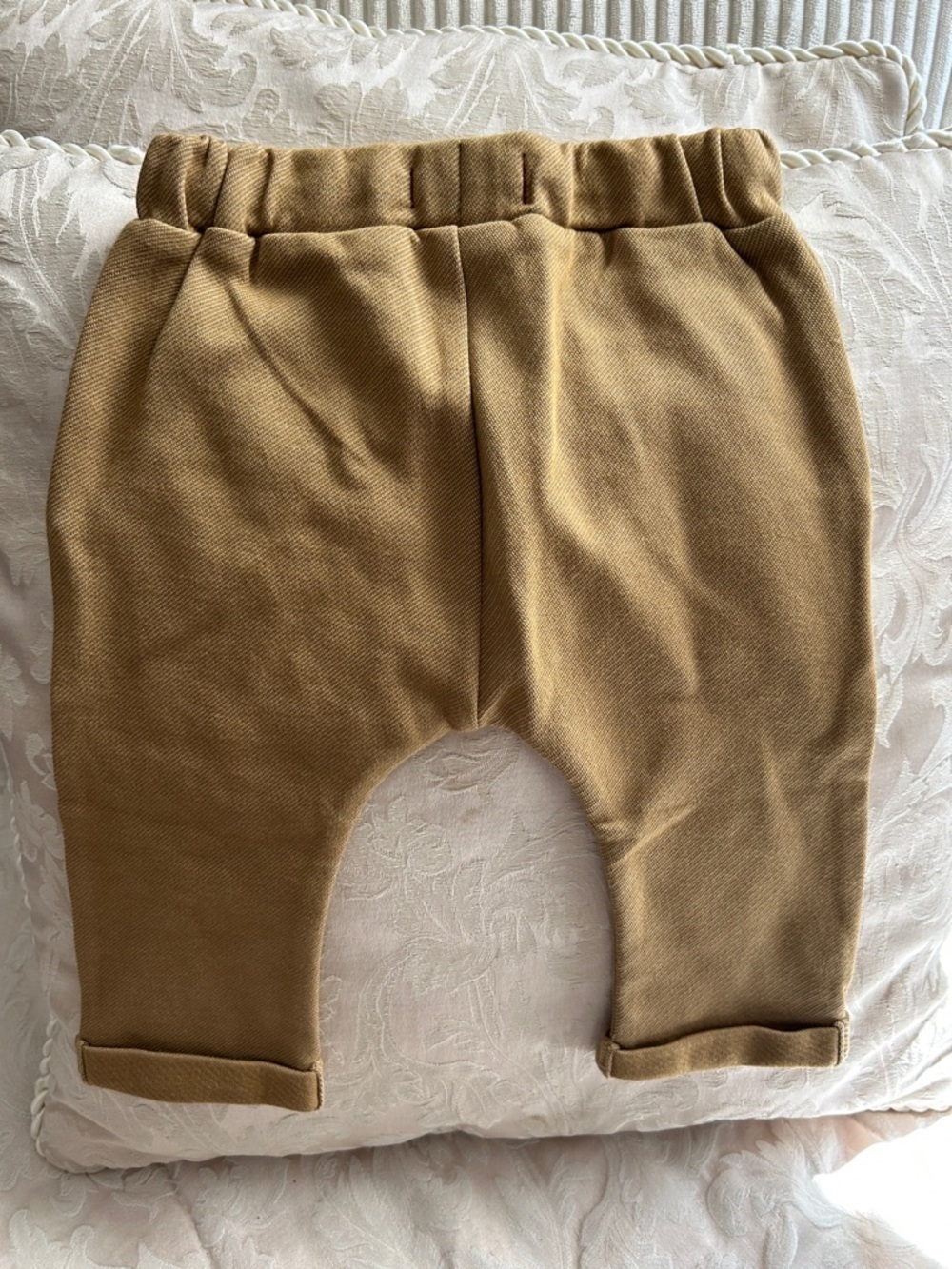 Milkbarn Tan Elastic Waist & Drawstring  Pants. 3-6 months. - Picture 3 of 3